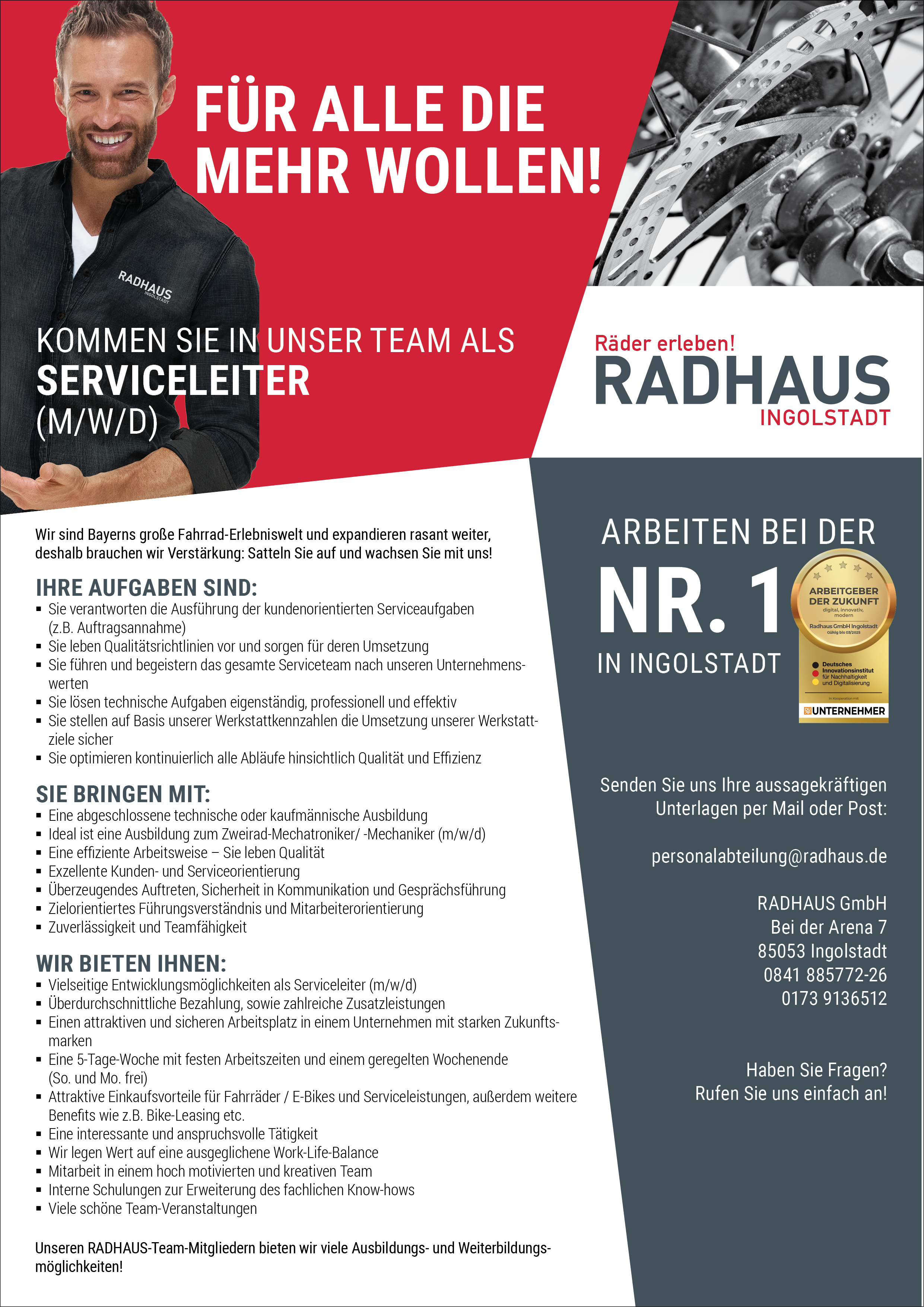 Serviceleiter Job als Serviceleiter im Radhaus