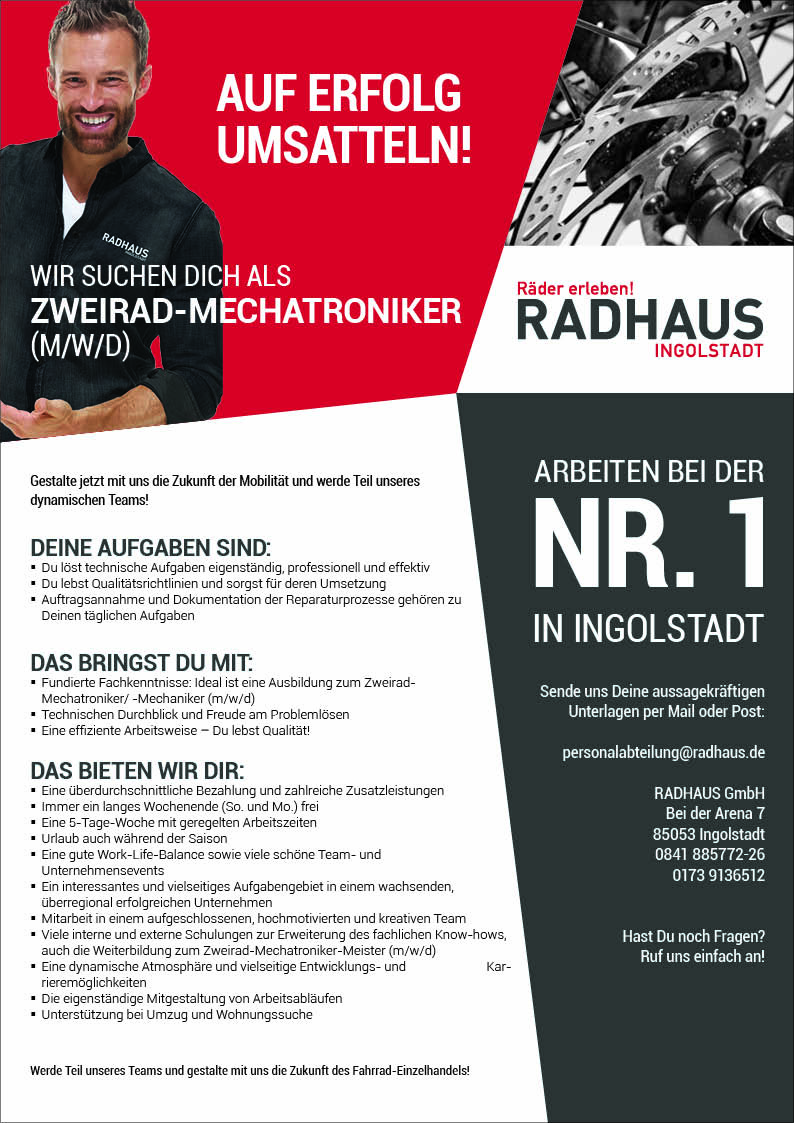 Zweirad-Mechatroniker RADHAUS Ingolstadt Zweirad-Mechatroniker RADHAUS Ingolstadt